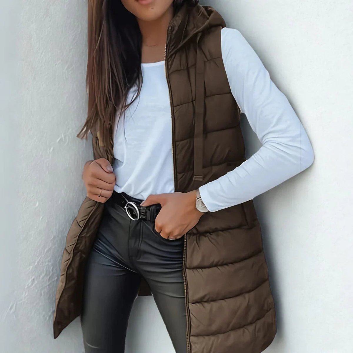 Longline Puffer Gilet Body Warmer for Women - Snug and Stylish Outerwear
