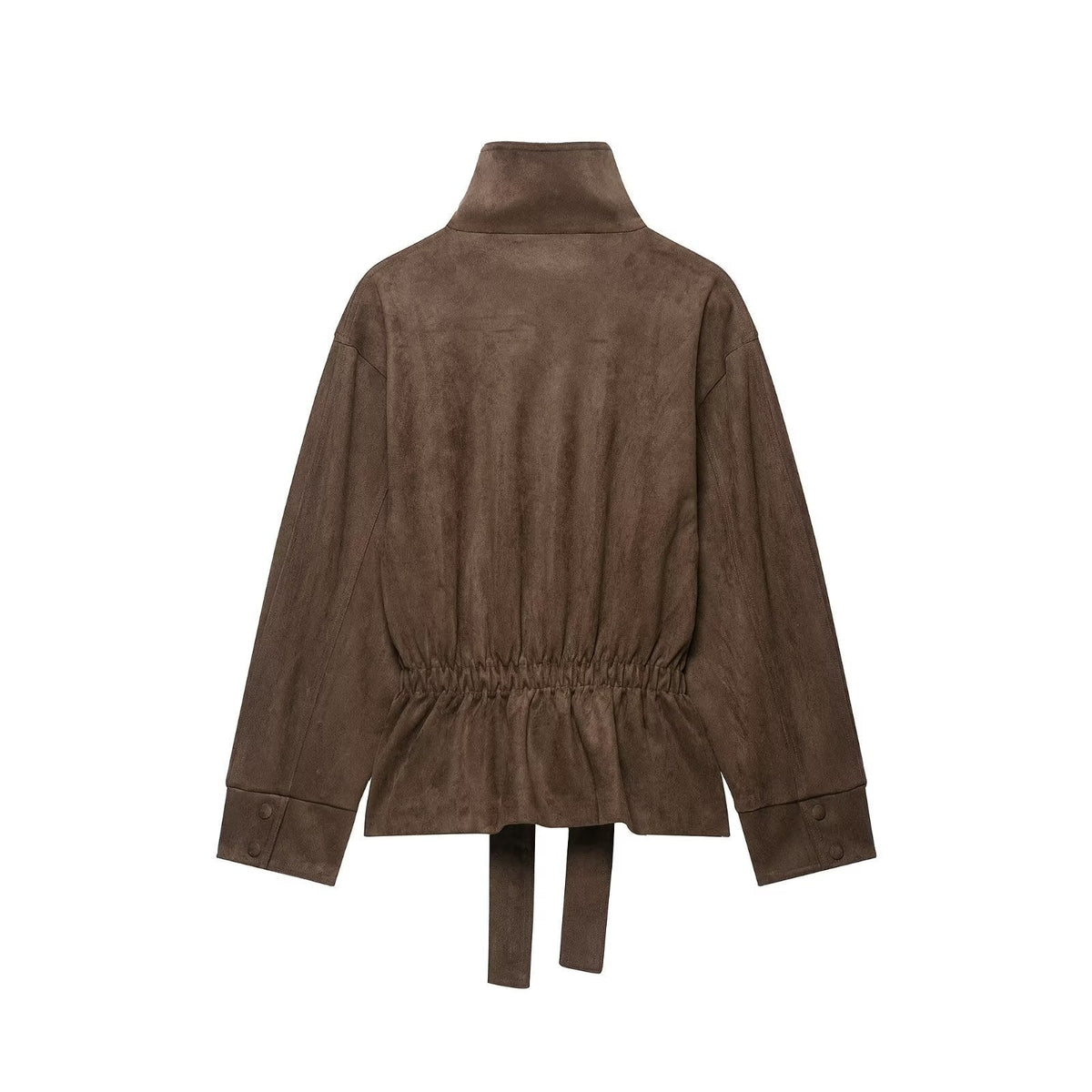 Women's Suede Jacket with Belt - European & American Style for Versatile Wear - Satinni