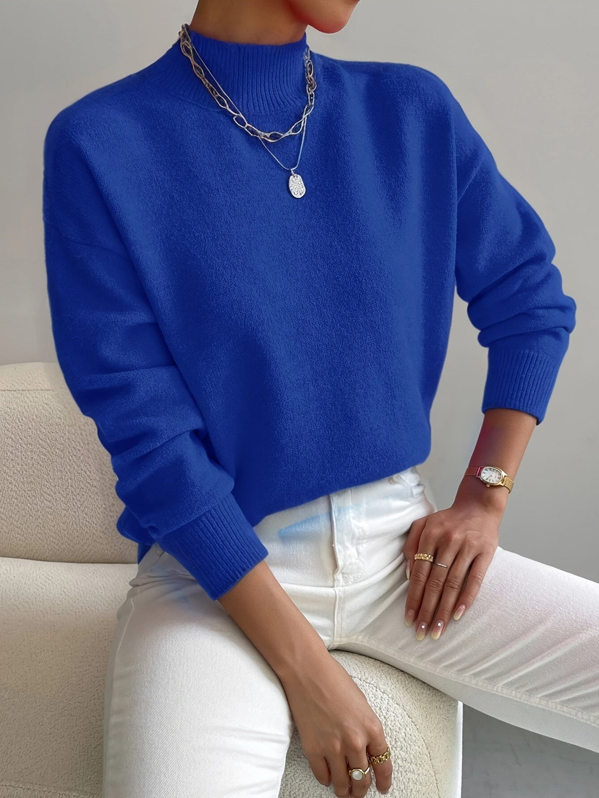 Women's Turtleneck Sweater - Soft Knit Fabric - Elegant Winter Fashion - Satinni