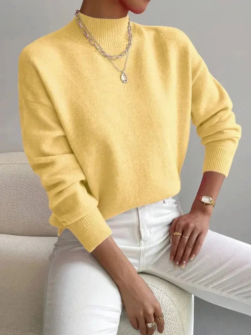 Women's Turtleneck Sweater - Soft Knit Fabric - Elegant Winter Fashion - Satinni