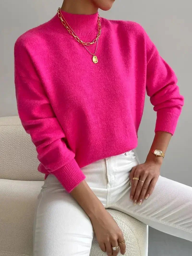 Women's Turtleneck Sweater - Soft Knit Fabric - Elegant Winter Fashion - Satinni