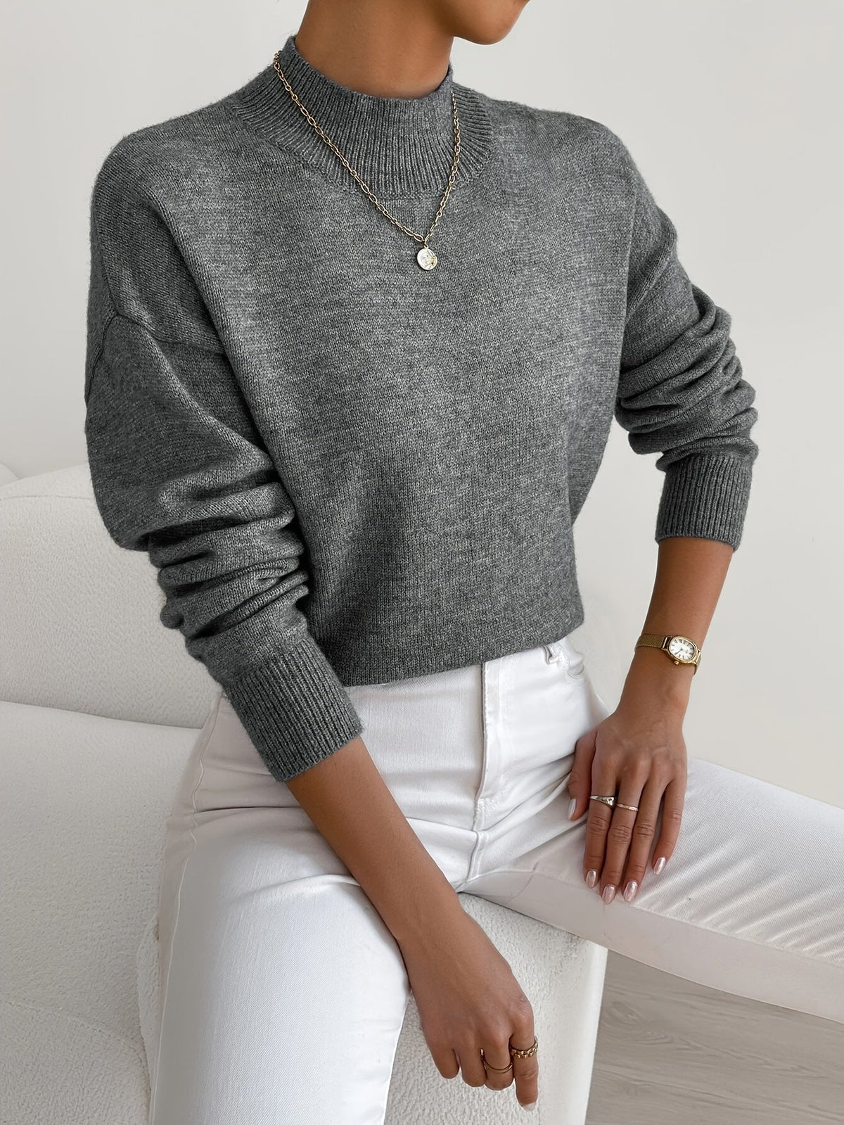 Women's Turtleneck Sweater - Soft Knit Fabric - Elegant Winter Fashion - Satinni
