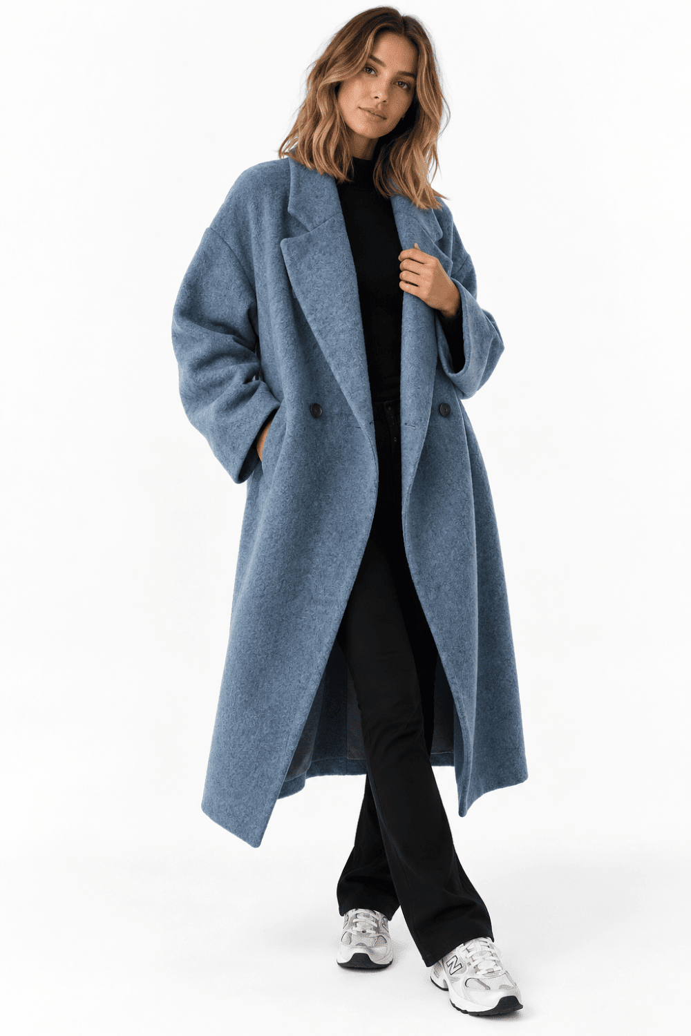 Wool-Blend Coat in Relaxed Fit – Casual Wear, Layering - Satinni