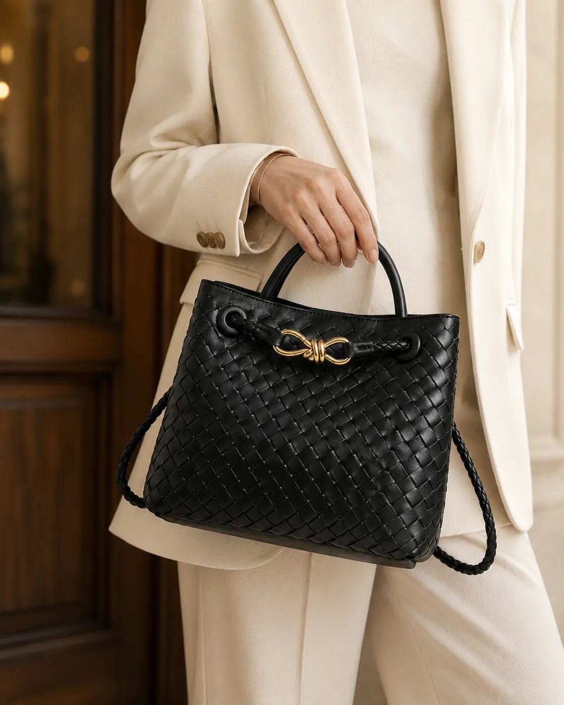 Woven Top Handle Bag | Stylish Handbag for Everyday Use - Satinni