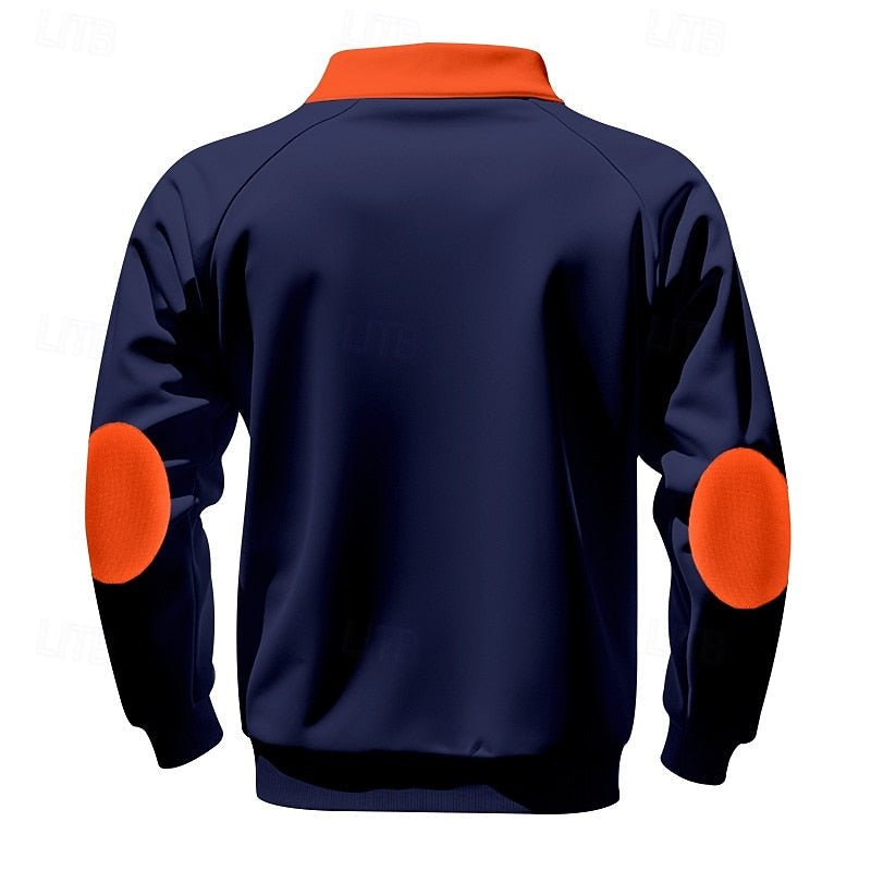 Quarter-Zip Color Block Pullover for Men | Soft Fabric | Casual Wear