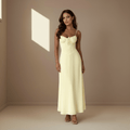 Yellow satin dress - Satinni